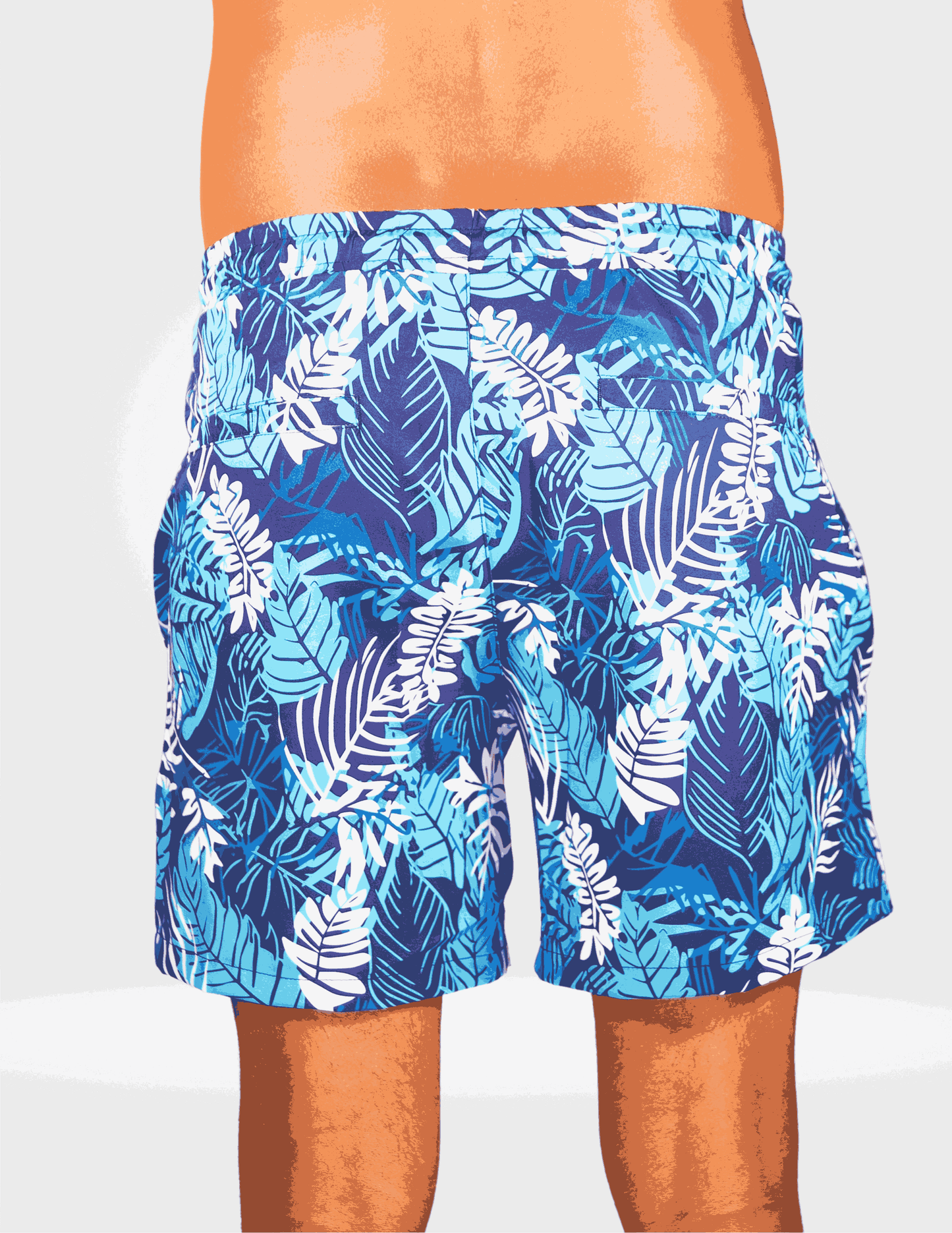 Caribbean Palms - Waterproof Pocket Swim Shorts - Athletic Liner